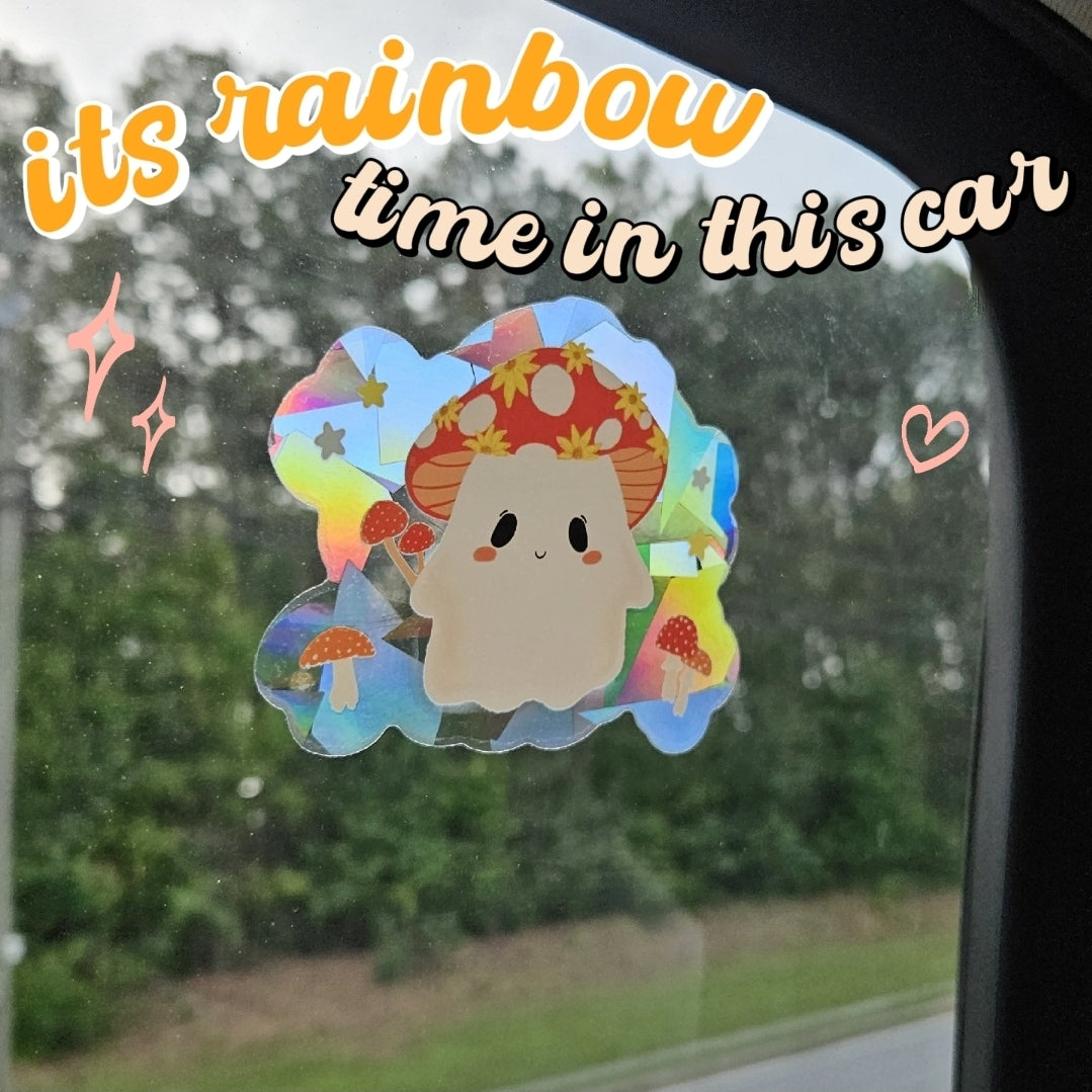 Ghostshroom Rainbow Decal Suncatcher