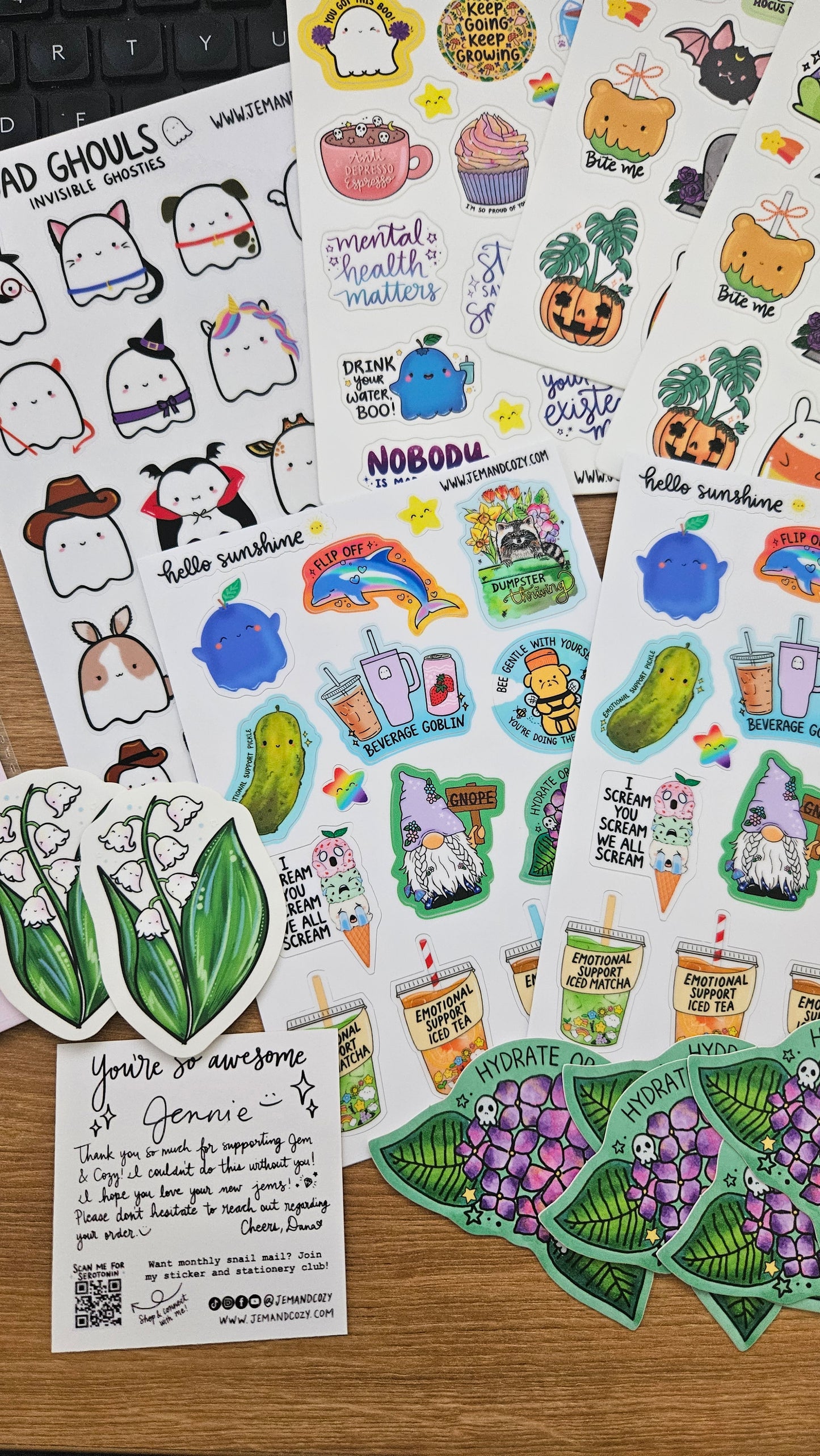 Spooky Mini Stickers Vinyl Sticker Sheet (4x6")