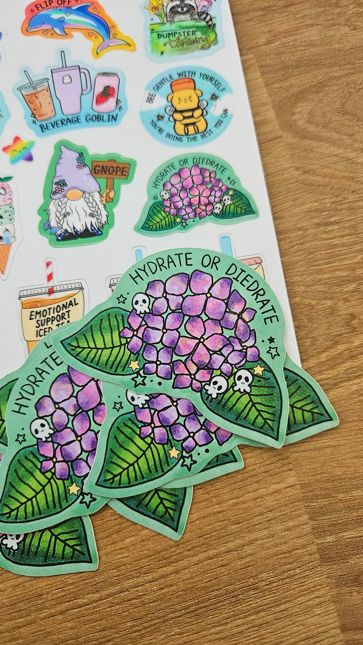 Hydrate or Diedrate Hydrangea Vinyl Sticker