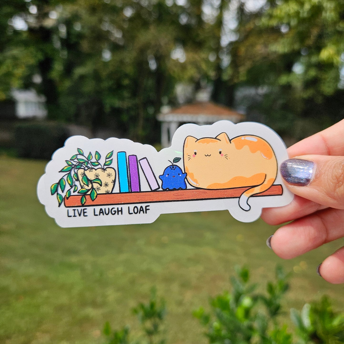 Live Laugh Loaf Kitty Rainbow Decal Suncatcher