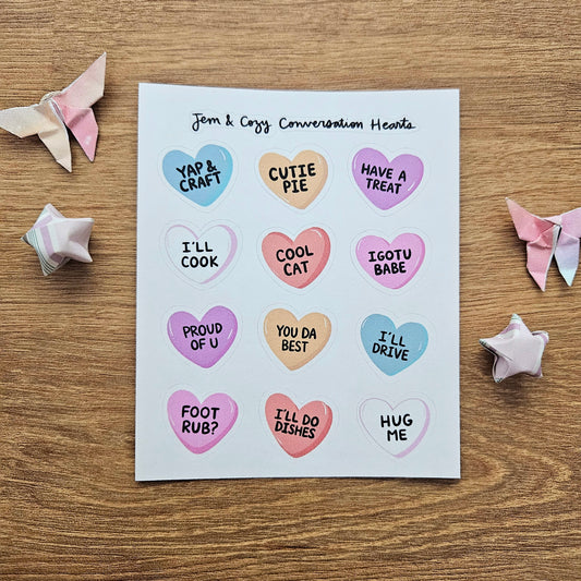 SALE Conversation Hearts Journal Sticker Sheet