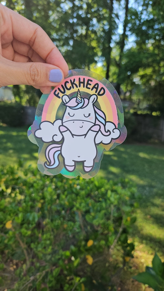 Fuckhead Rainbow Decal Suncatcher
