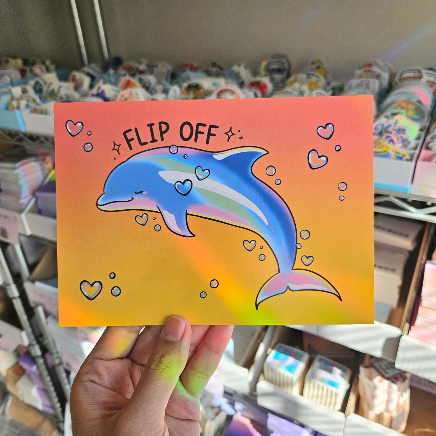 Flip Off Dolphin Art Print(5x7")