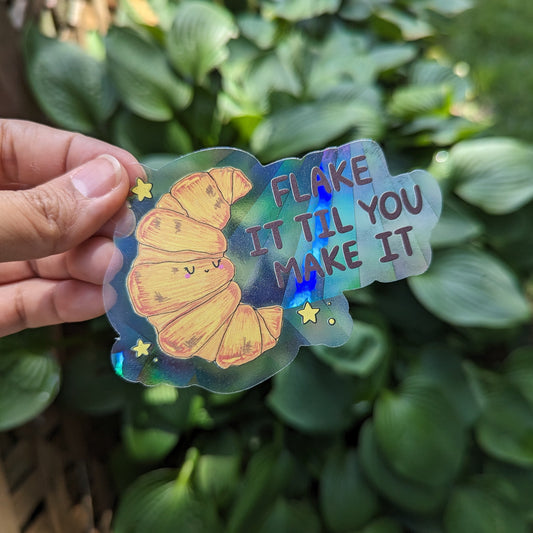 Flake It Til You Make It Rainbow Decal Suncatcher