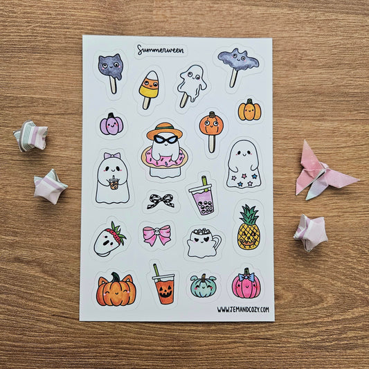 Summerween Doodles Vinyl Sticker Sheet (4x6")