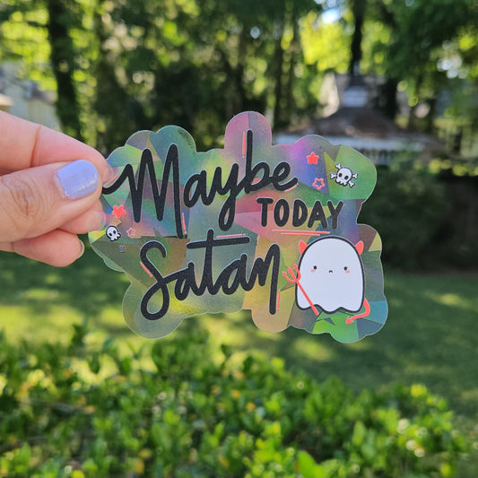Maybe Today Satan Rainbow Decal Suncatcher