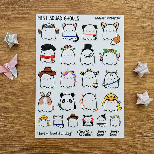 Mini Squad Ghouls Vinyl Sticker Sheet (4x6")