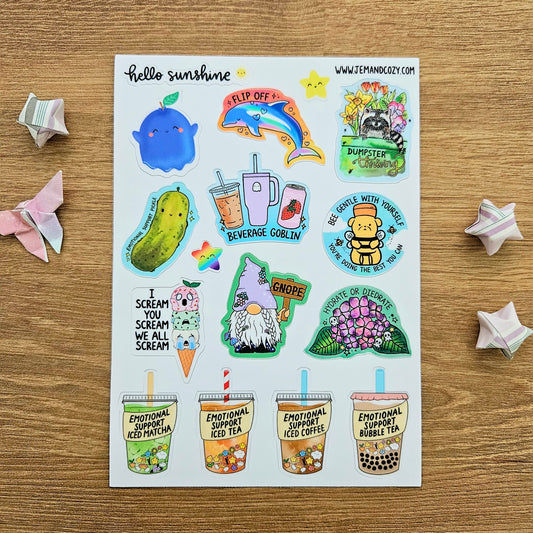 Hello Sunshine Vinyl Sticker Sheet (4x6")