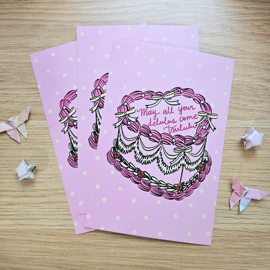 May All Your Delulus Come Trululu Post Card Art Print(4x6")