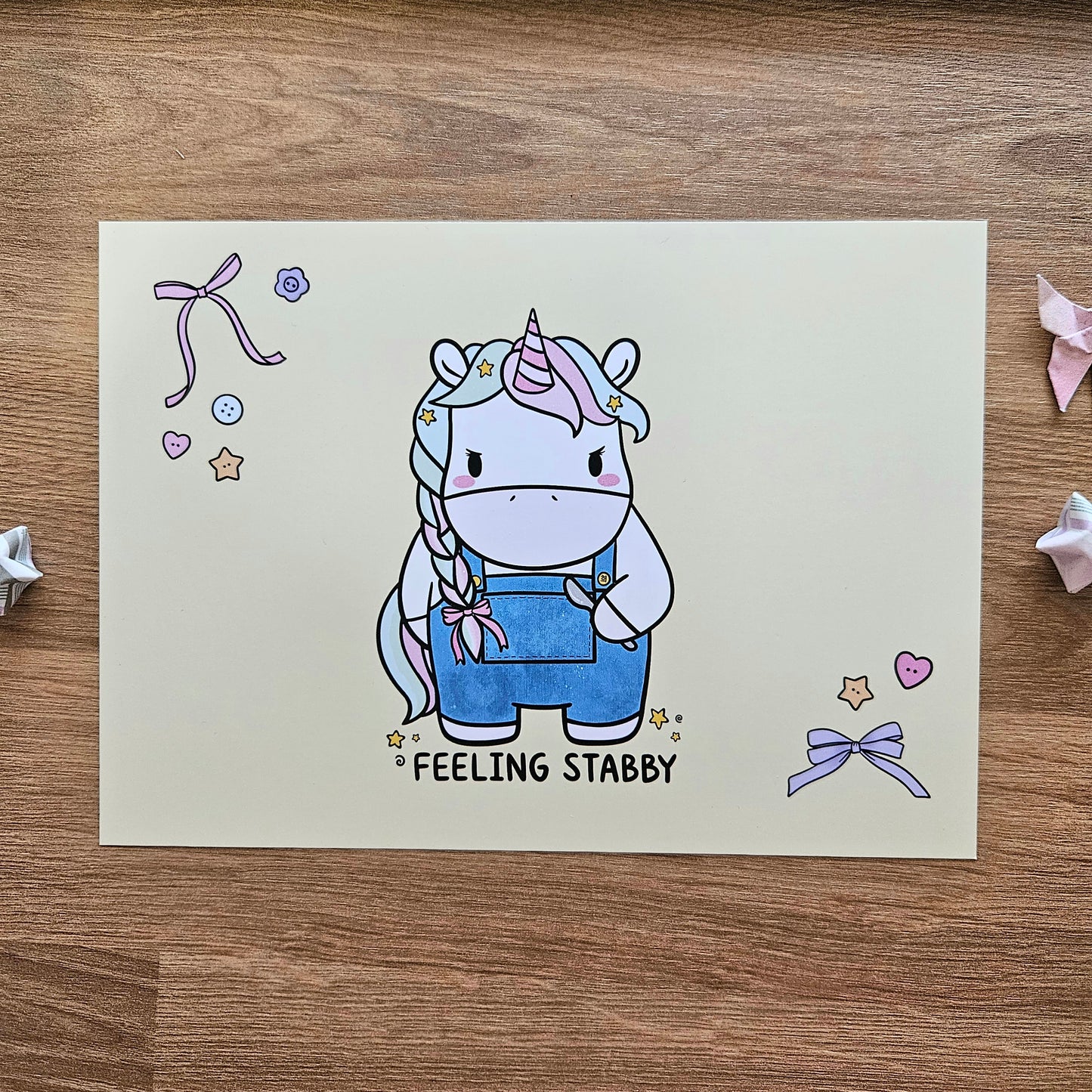 Feeling Stabby Unicorn Art Print(5x7")