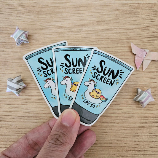 Duck Sun Screen Clear Vinyl Sticker (August Order Sticker Freebie!)