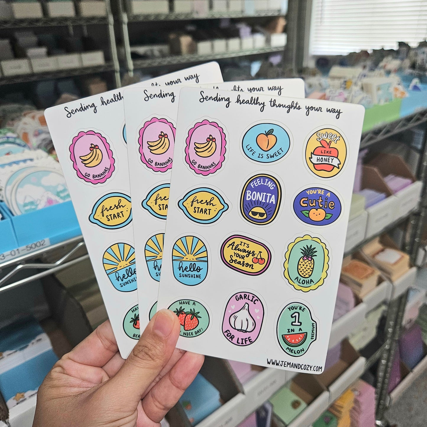 Produce Fruit Labels Sticker Sheet (4x6")