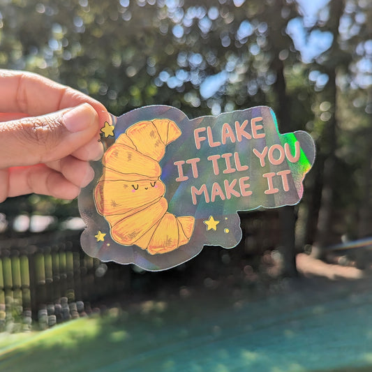 Flake It Til You Make It Rainbow Decal Suncatcher