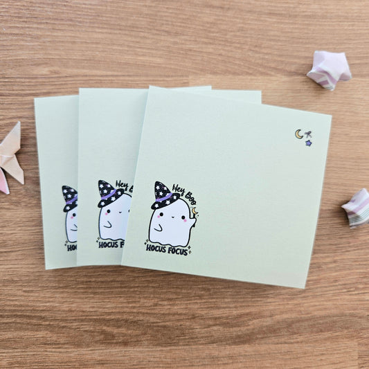 Hey Boo Hocus Focus Witch Ghost Sticky Notes