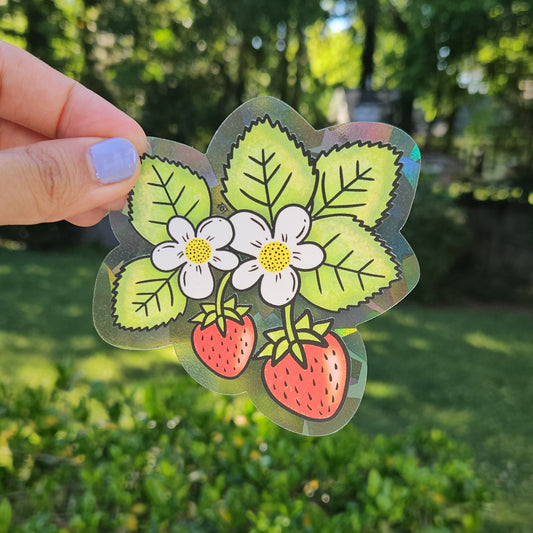 Baby Strawberries Rainbow Decal Suncatcher