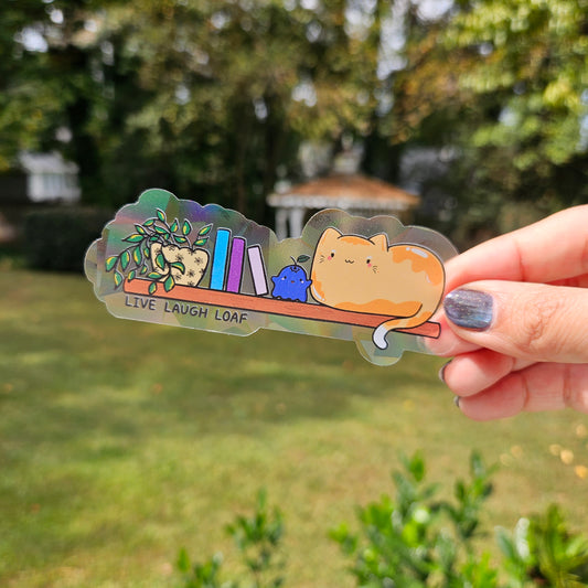 Live Laugh Loaf Kitty Rainbow Decal Suncatcher