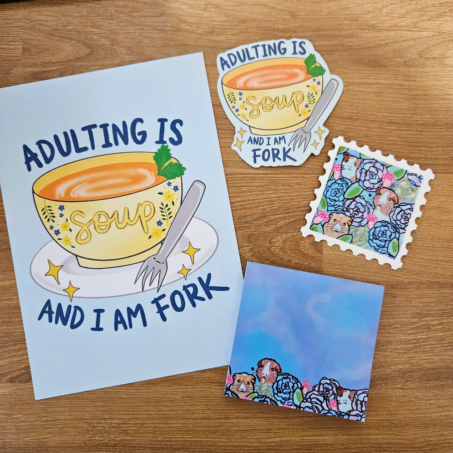 Adulting is Soup and I am Fork Art Print(5x7")