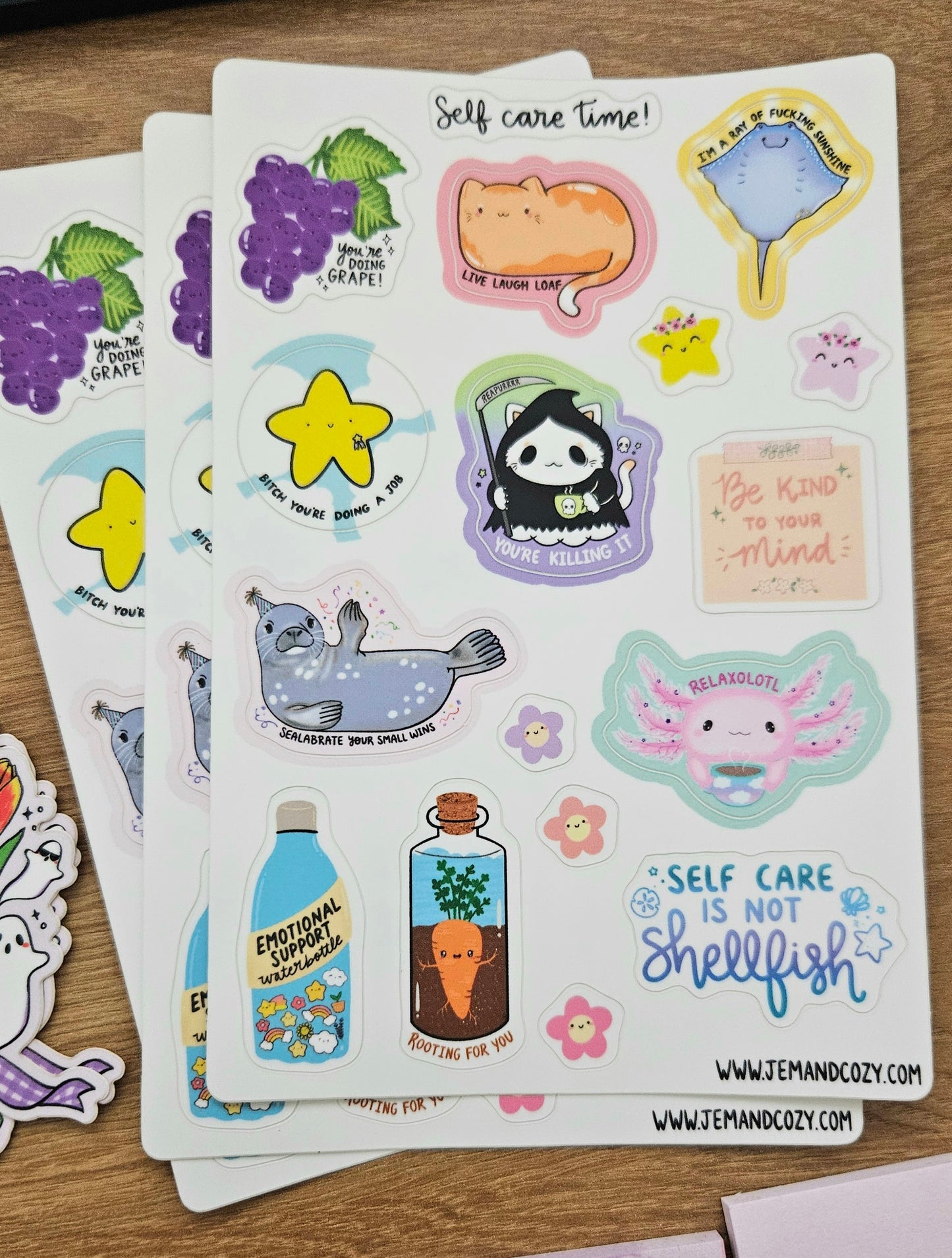 Self Care Time Vinyl Sticker Sheet (4x6")