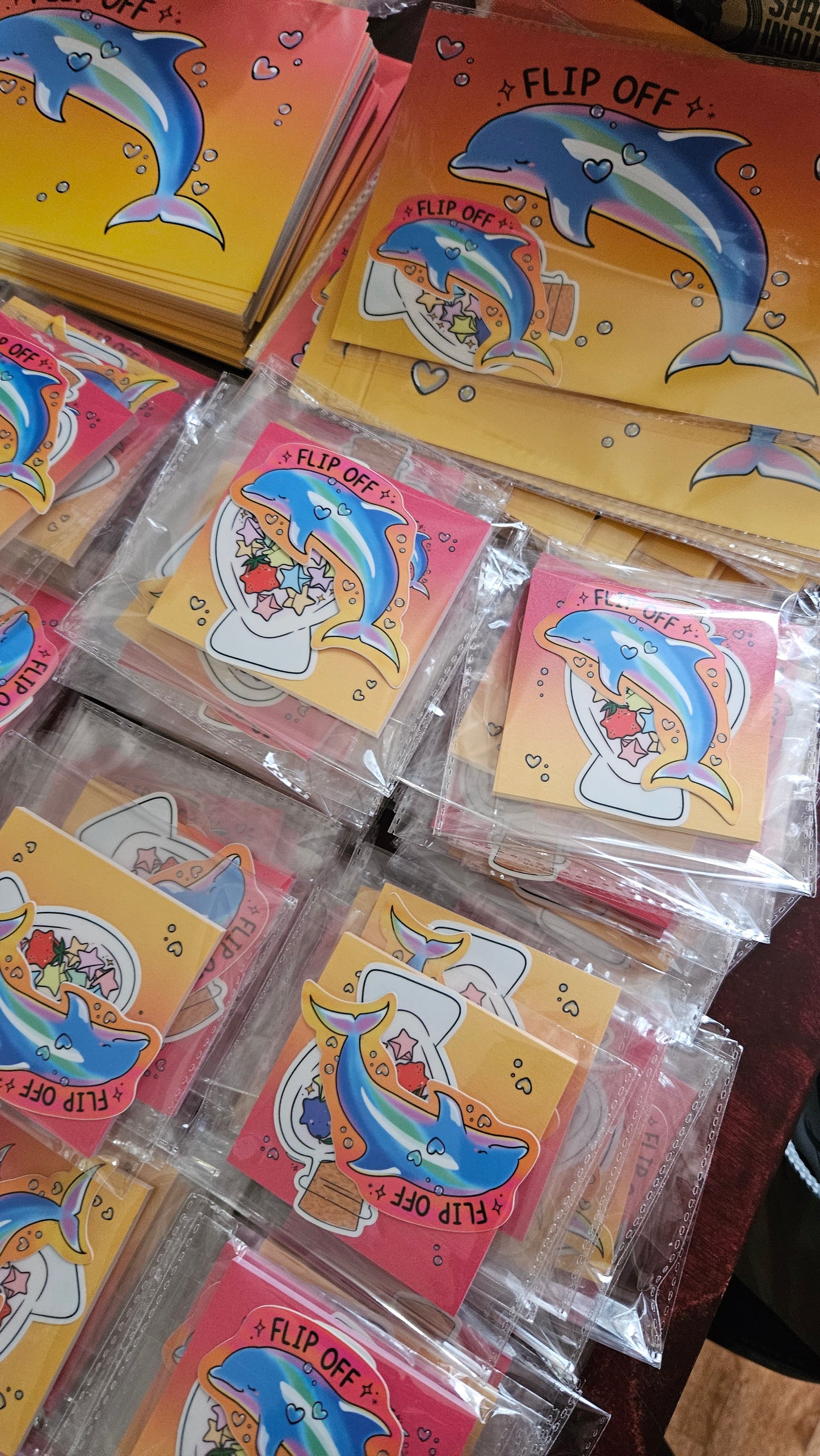 Flip Off Dolphin Vinyl Sticker