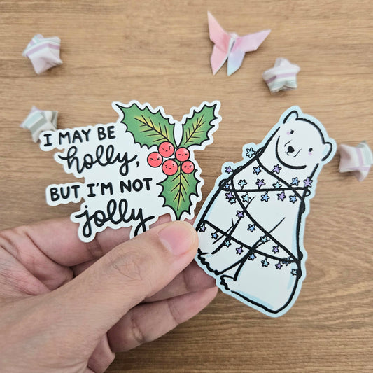 Starry Lights Polar Bear Vinyl Sticker