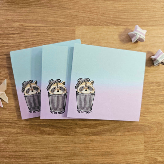 TO BE DISCONTINUED Hi I'm Trash Raccoon Sticky Notes