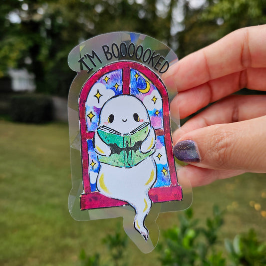 I'm Boooooked Rainbow Decal Suncatcher