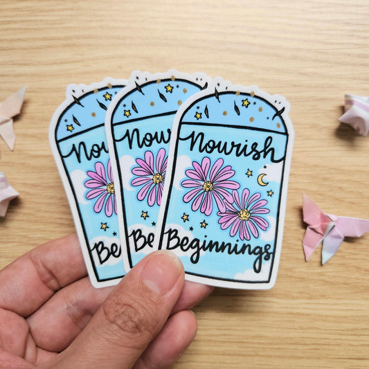 Nourish Beginnings Aster Seed Packet Vinyl Sticker (April Order Freebie Sticker)