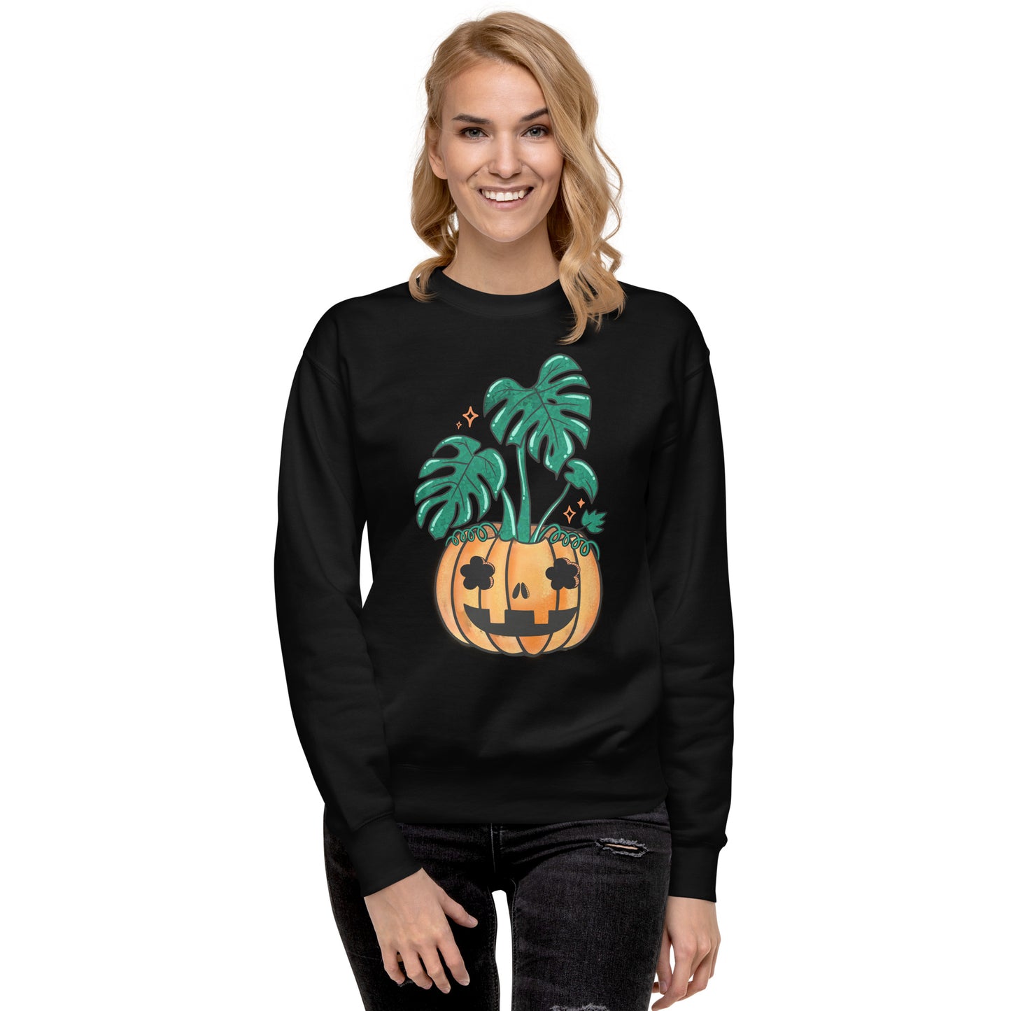 Monstera Jack-O'-Lantern Unisex Premium Sweatshirt