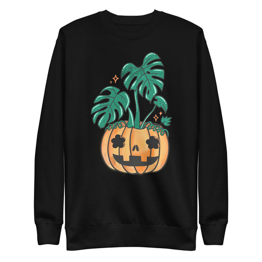 Monstera Jack-O'-Lantern Unisex Premium Sweatshirt