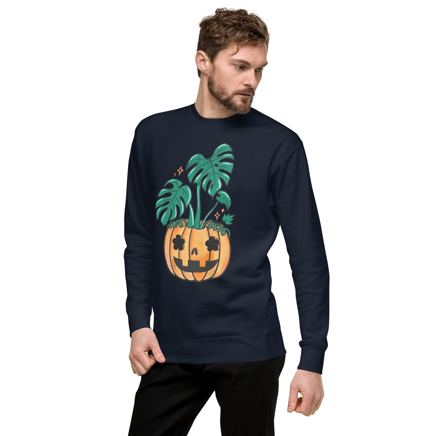 Monstera Jack-O'-Lantern Unisex Premium Sweatshirt