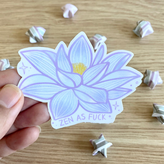Zen As Fuck Lotus Vinyl Sticker