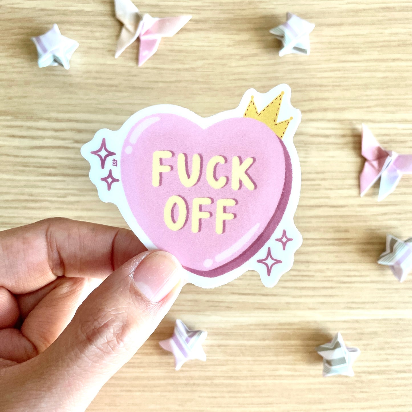 Fuck Off Heart Vinyl Sticker