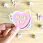 Fuck Off Heart Vinyl Sticker