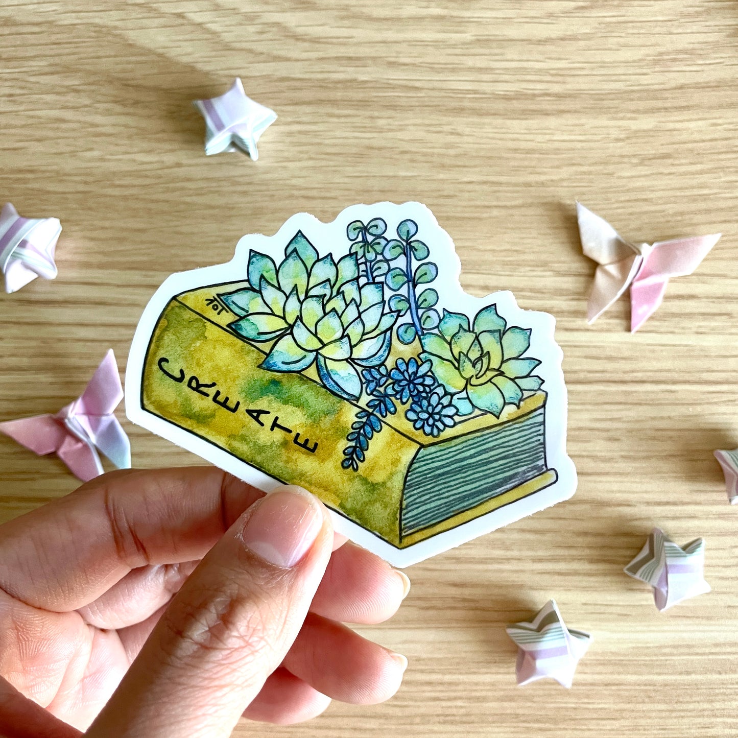 Create Succulent Book Vinyl Sticker