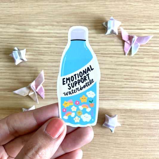 Emotional Support Waterbottle Vinyl Sticker