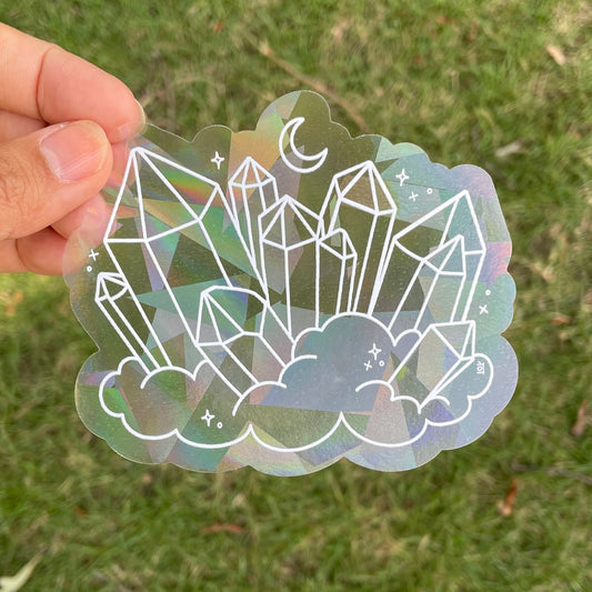 To Be Discontinued Cloud Crystals Rainbow Decal Suncatcher