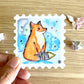 Starry Fox Stamp Watercolor Vinyl Sticker