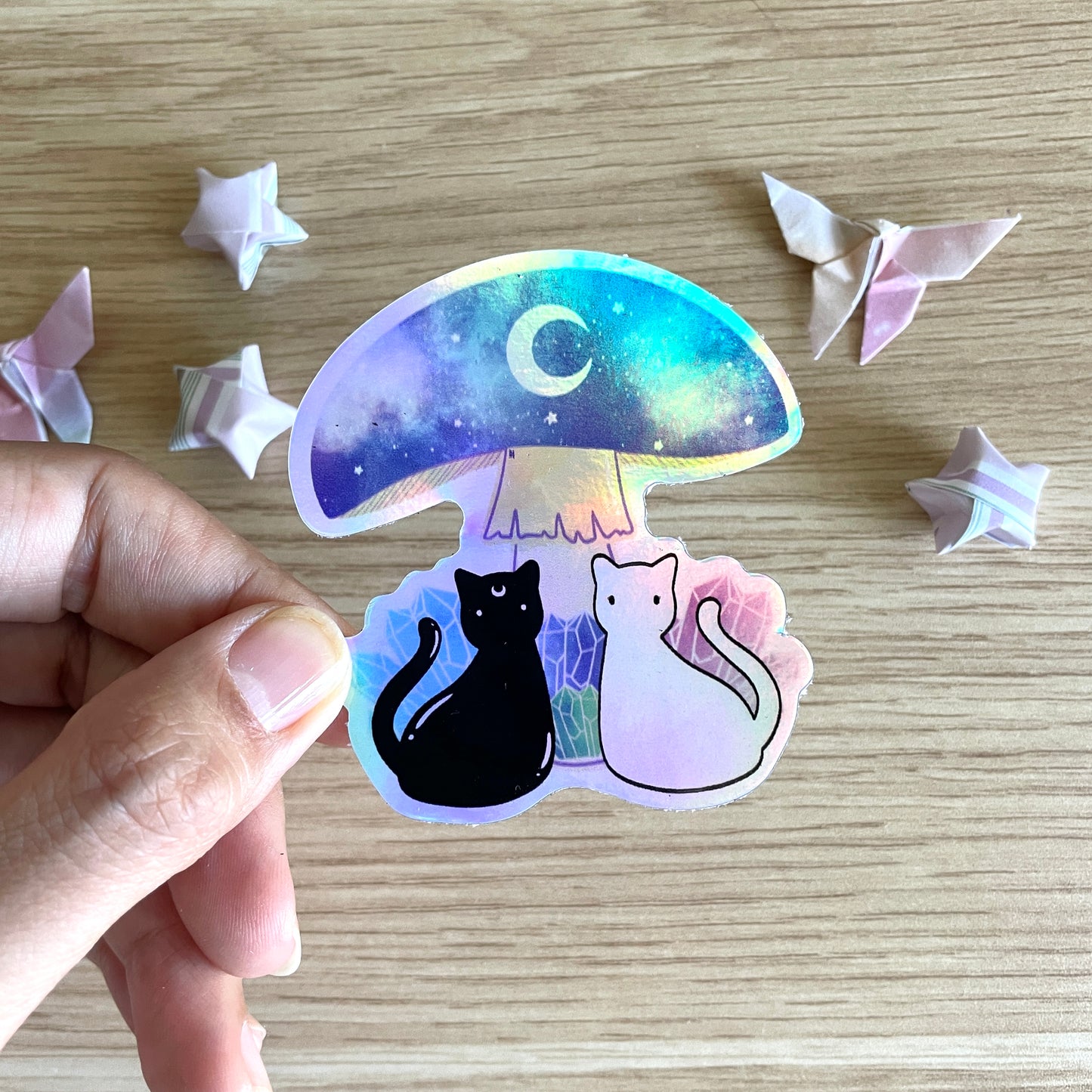 HOLOGRAPHIC Shroom Crystal Power Sticker