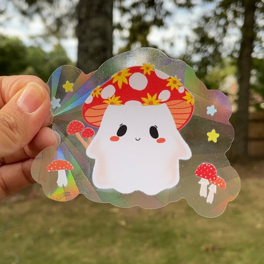 Ghostshroom Rainbow Decal Suncatcher