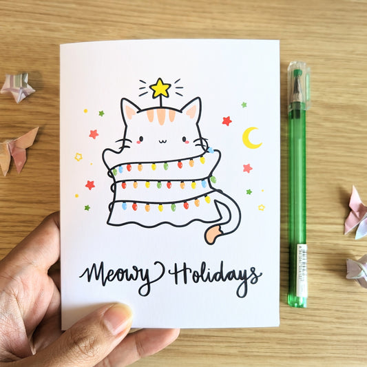Meowy Holidays Blank Greeting Card