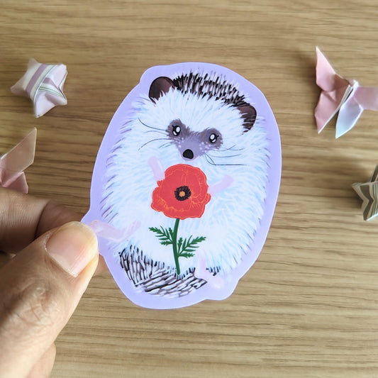 Poppy Hedgehog Vinyl Sticker