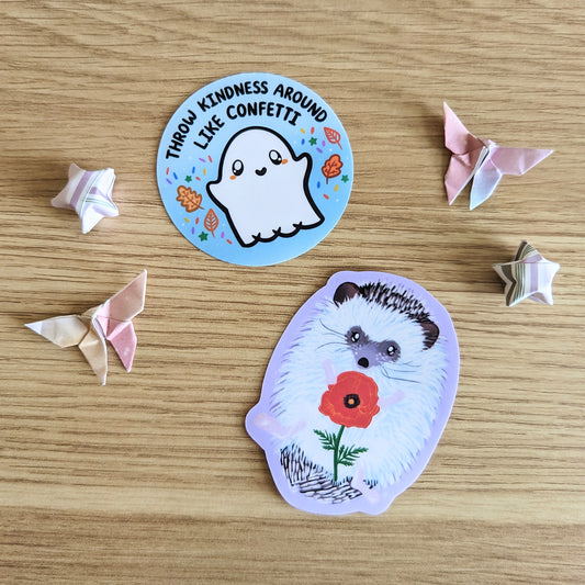 Throw Kindness Around Like Confetti Ghost Vinyl Sticker