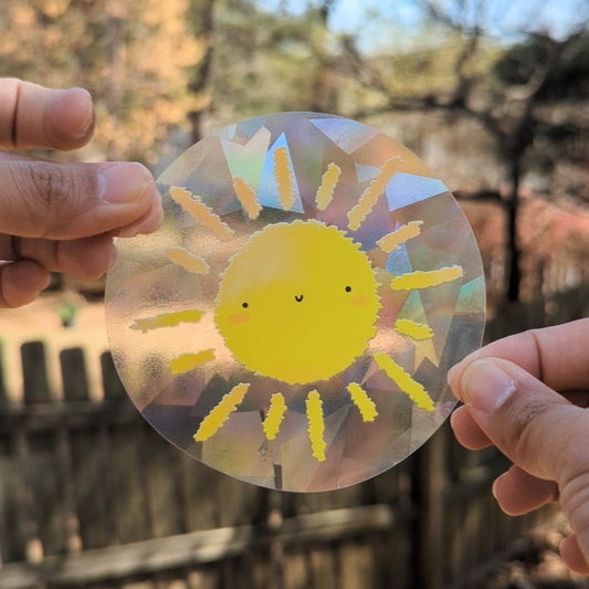 Smiling Sun Rainbow Decal Suncatcher
