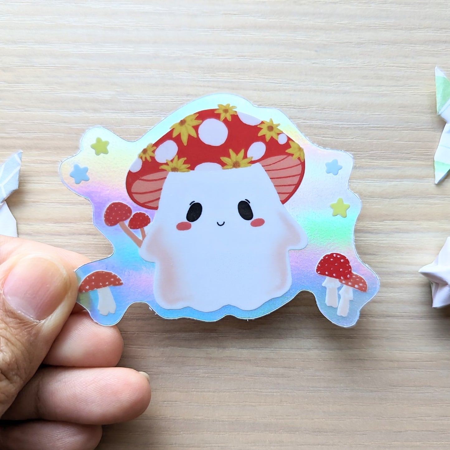 HOLOGRAPHIC Sunflower Ghostshroom Sticker