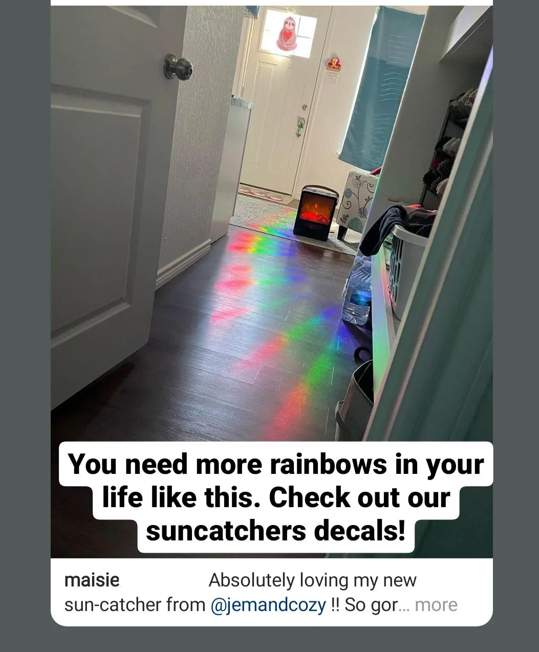 Manifest That Shit Rainbow Decal Suncatcher