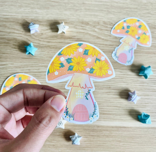 Sunflower Gnome House Vinyl Sticker