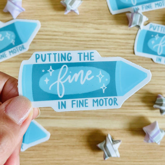 Putting The Fine in Fine Motor Crayon Sticker