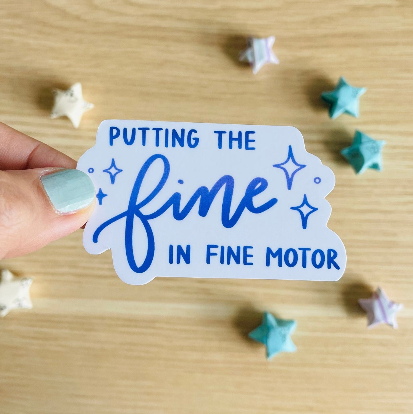 Starry Putting The Fine in Fine Motor Vinyl Sticker