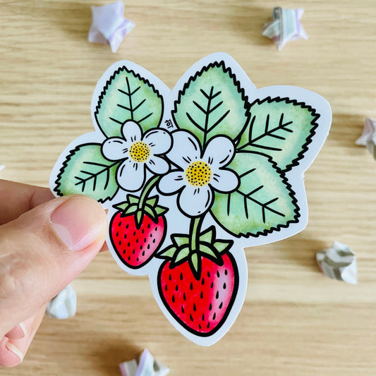 Baby Strawberries Clear Vinyl  Sticker