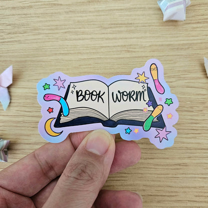 Gummy Worm Book Worm Vinyl Sticker